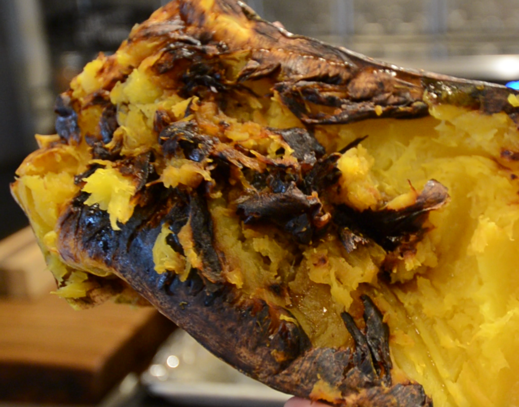 upclose picture of roasted cushaw squash
